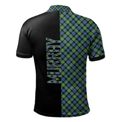 Clan Murray of Atholl Ancient Tartan Polo Shirt Half of Me - Cross Style OV99 Murray of Atholl Ancient Tartan Tartan Polo   