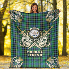 Clan Murray of Atholl Ancient Tartan Gold Courage Symbol Blanket QZ12 Clan Murray Tartan Today   