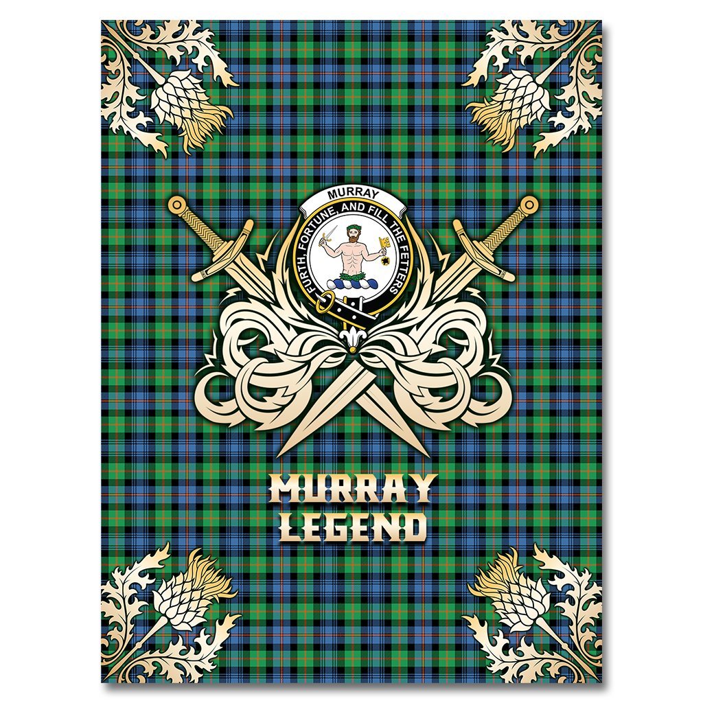 Clan Murray of Atholl Ancient Tartan Gold Courage Symbol Blanket QZ12 Clan Murray Tartan Today   