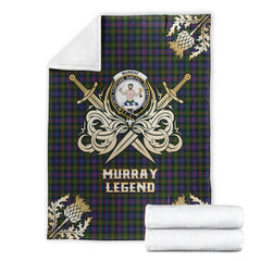 Clan Murray of Atholl Modern Tartan Gold Courage Symbol Blanket GZ83 Clan Murray Tartan Today   