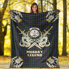 Clan Murray of Atholl Modern Tartan Gold Courage Symbol Blanket GZ83 Clan Murray Tartan Today   