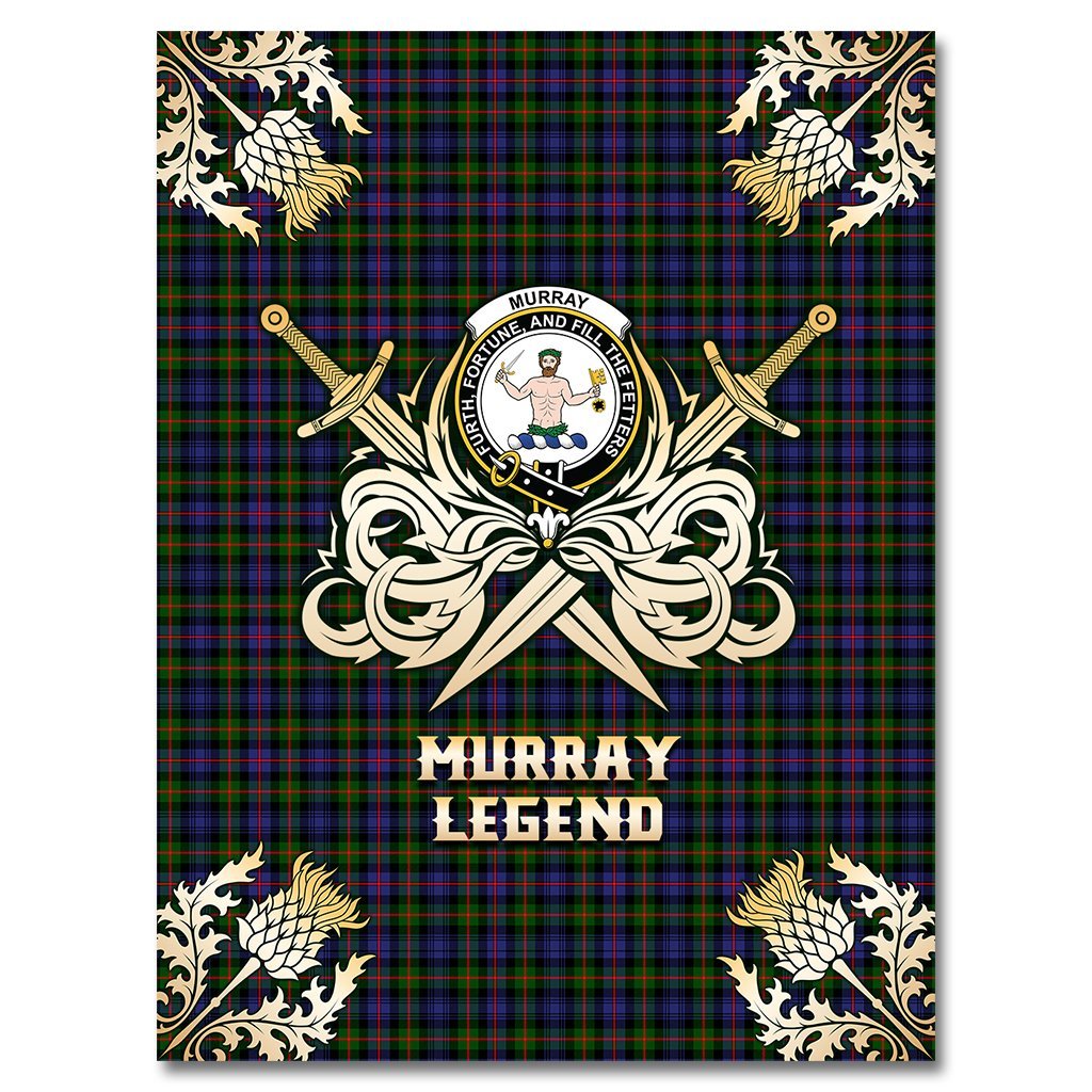 Clan Murray of Atholl Modern Tartan Gold Courage Symbol Blanket GZ83 Clan Murray Tartan Today   