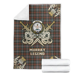 Clan Murray of Atholl Weathered Tartan Gold Courage Symbol Blanket OR36 Clan Murray Tartan Today   