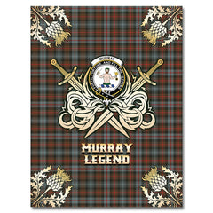 Clan Murray of Atholl Weathered Tartan Gold Courage Symbol Blanket OR36 Clan Murray Tartan Today   