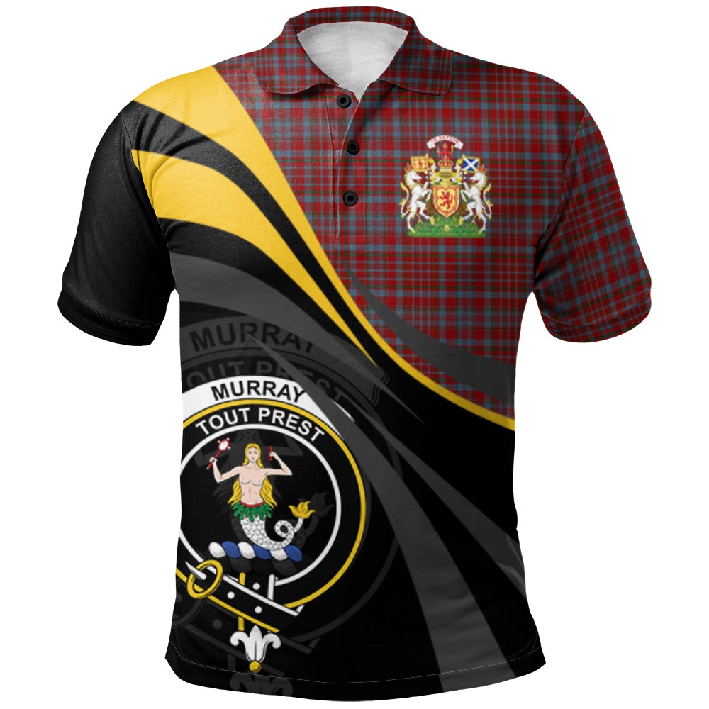 Clan Murray of Polmaise Tartan Polo Shirt - Royal Coat Of Arms Style EZ53 Murray of Polmaise Tartan Tartan Polo   