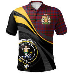 Clan Murray of Tullibardine Tartan Polo Shirt - Royal Coat Of Arms Style SS42 Murray of Tullibardine Tartan Tartan Polo   