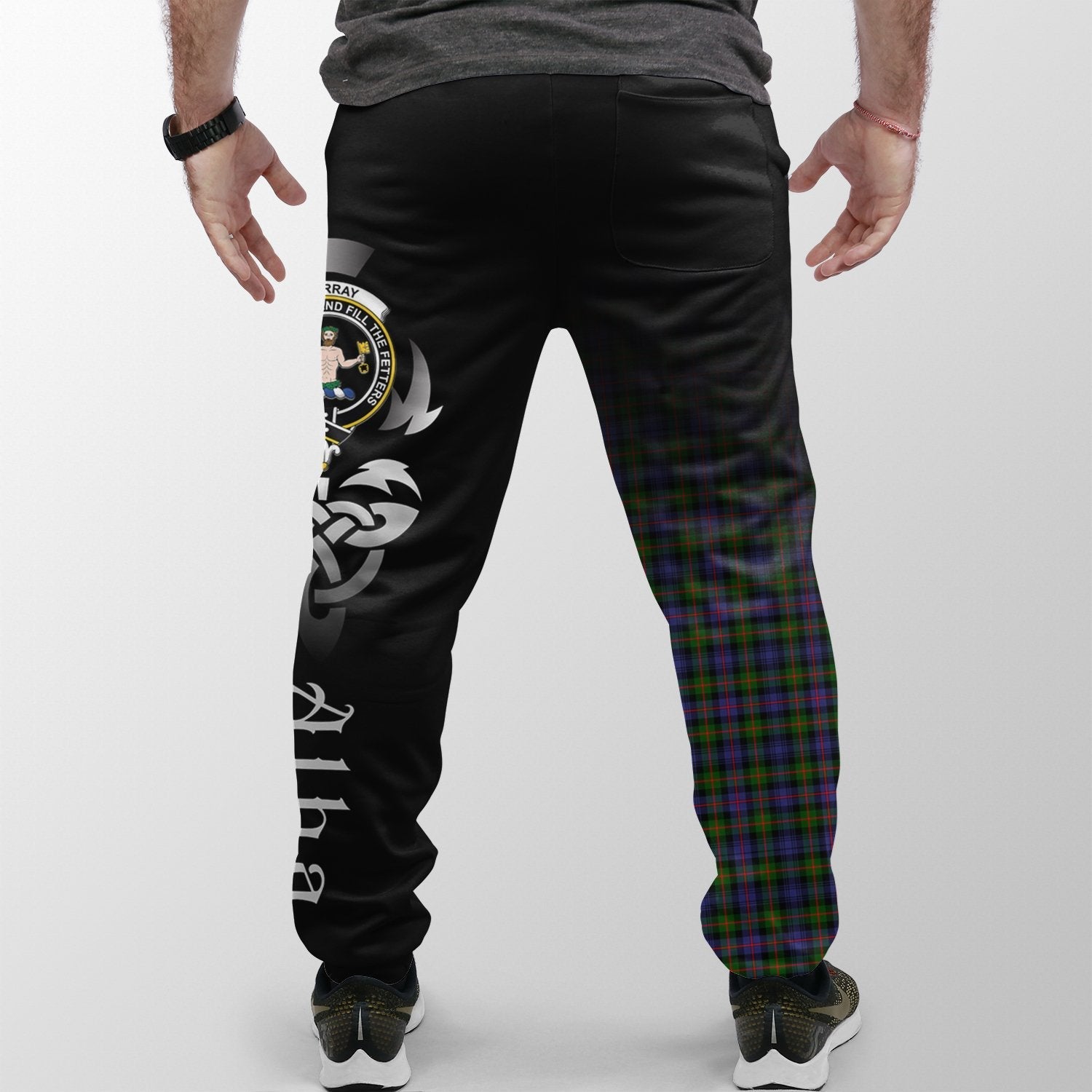 Clan Murray Of Atholl Modern Tartan Crest Jogger Sweatpants  Alba Celtic Style ND88 Clan Murray Tartan Today   