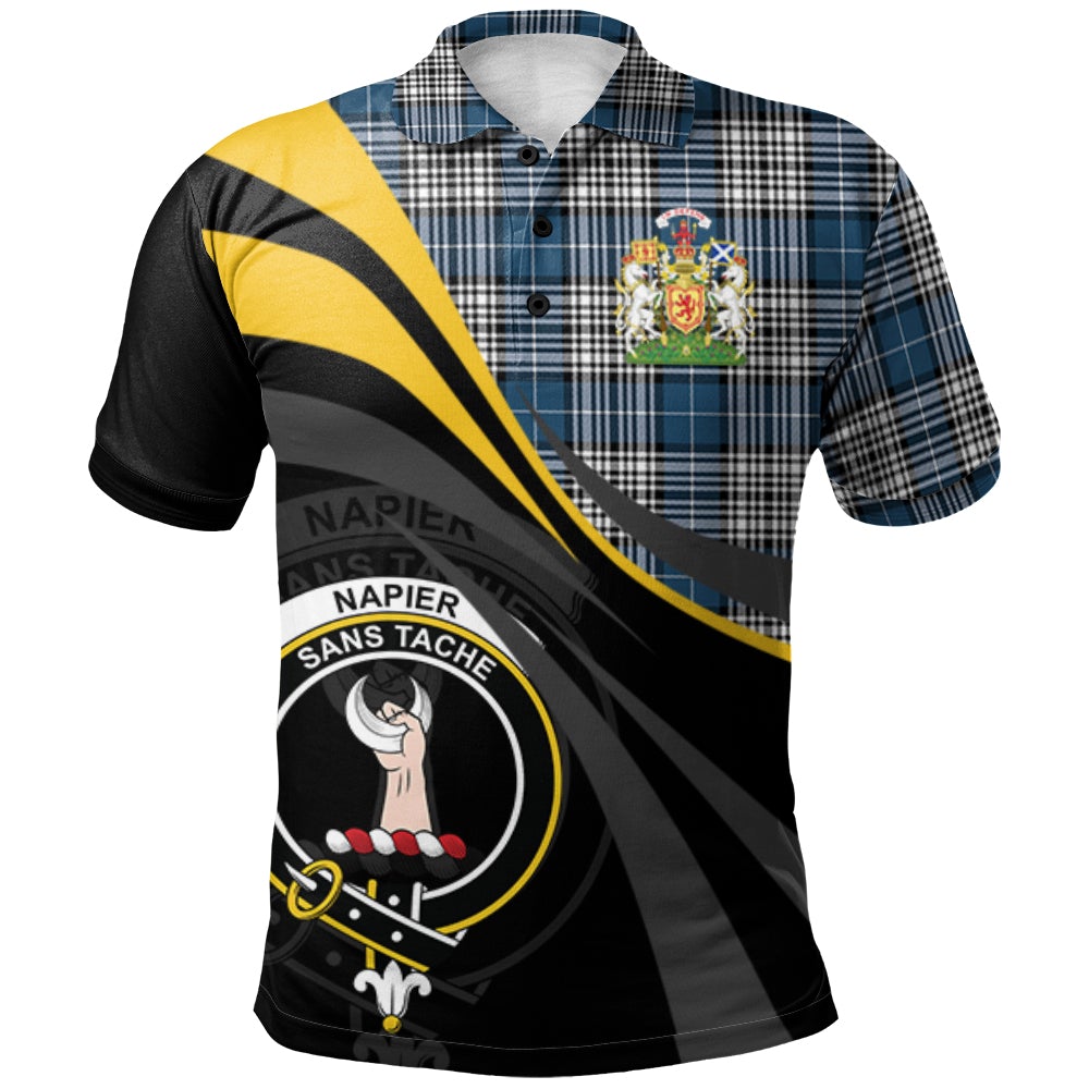 Clan Napier Modern Tartan Polo Shirt - Royal Coat Of Arms Style JK18 Napier Modern Tartan Tartan Polo   