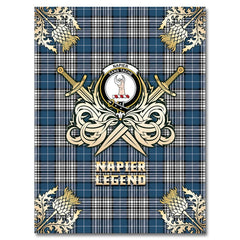 Clan Napier Modern Tartan Gold Courage Symbol Blanket XI96 Clan Napier Tartan Today   