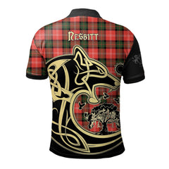 Clan Nesbitt Modern Tartan Polo Shirt Viking Wolf AT77 Nesbitt Modern Tartan Tartan Polo   