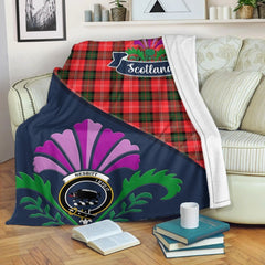 Clan Nesbitt Tartan Crest Premium Blanket Thistle Style MV29 Clan Nesbitt Tartan Today   