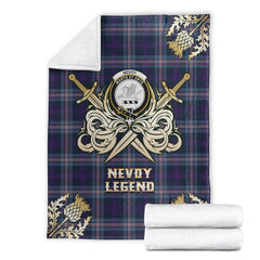 Clan Nevoy Tartan Gold Courage Symbol Blanket YZ43 Clan Nevoy Tartan Today   