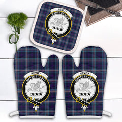 Clan Nevoy Tartan Crest Oven Mitt And Pot Holder (2 Oven Mitts + 1 Pot Holder) XR59 Clan Nevoy Tartan Today   