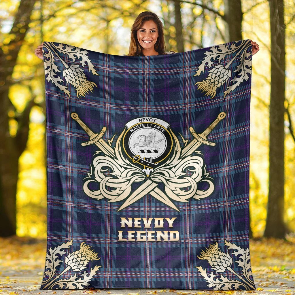 Clan Nevoy Tartan Gold Courage Symbol Blanket YZ43 Clan Nevoy Tartan Today   