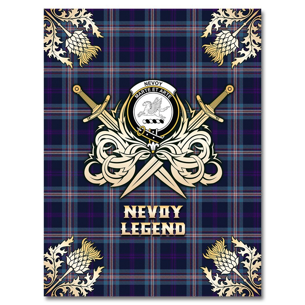 Clan Nevoy Tartan Gold Courage Symbol Blanket YZ43 Clan Nevoy Tartan Today   