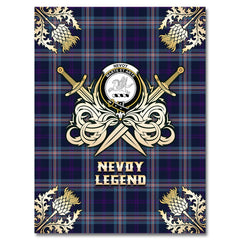 Clan Nevoy Tartan Gold Courage Symbol Blanket YZ43 Clan Nevoy Tartan Today   