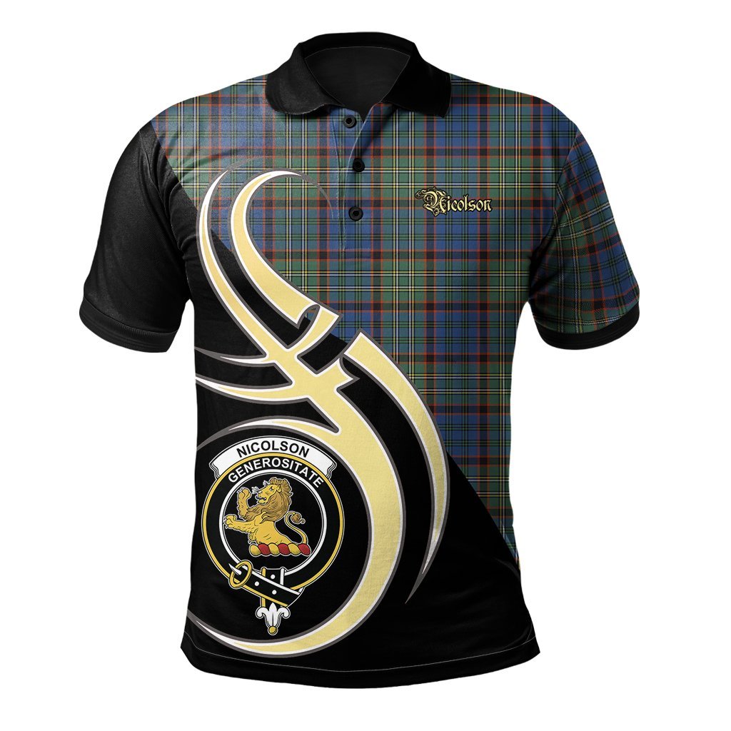 Clan Nicolson Hunting Ancient Tartan Polo Shirt - Believe In Me Style BI43 Nicolson Hunting Ancient Tartan Tartan Polo   