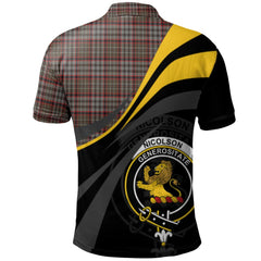 Clan Nicolson Hunting Weathered Tartan Polo Shirt - Royal Coat Of Arms Style PW66 Nicolson Hunting Weathered Tartan Tartan Polo   