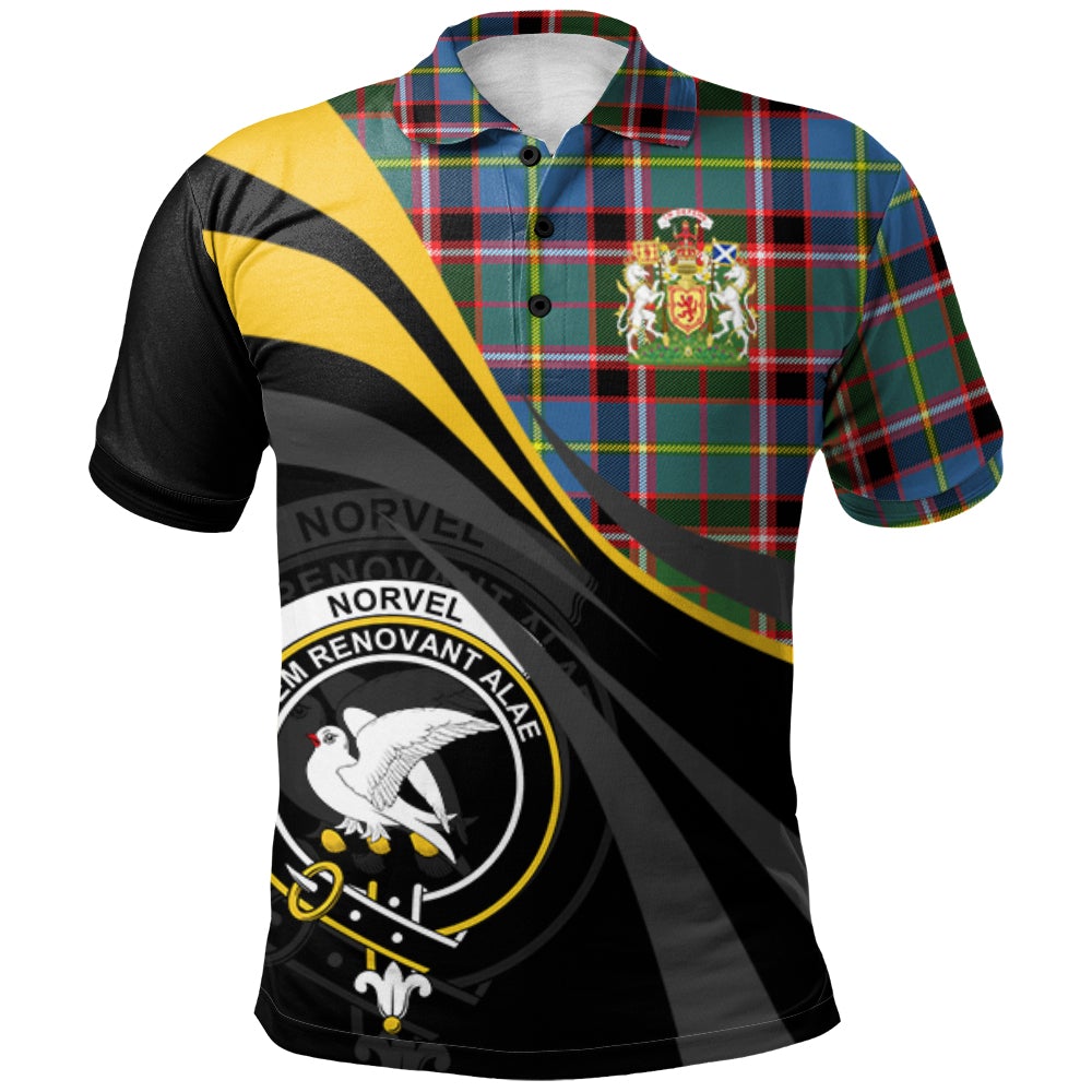 Clan Norvel Tartan Polo Shirt - Royal Coat Of Arms Style UX51 Norvel Tartan Tartan Polo   