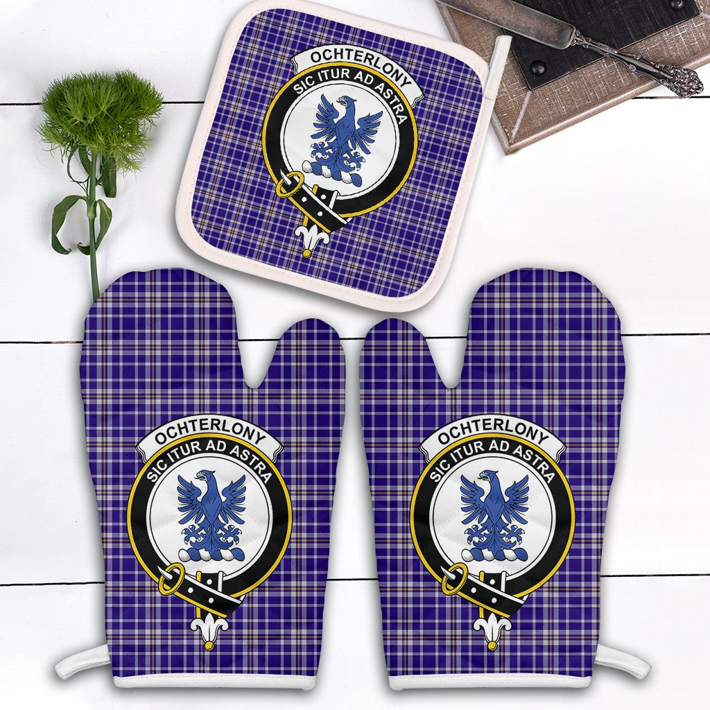 Clan Ochterlony Tartan Crest Oven Mitt And Pot Holder (2 Oven Mitts + 1 Pot Holder) ZI63 Clan Ochterlony/ Ochterlonie Tartan Today   