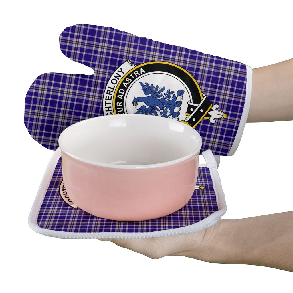 Clan Ochterlony Tartan Crest Oven Mitt And Pot Holder (2 Oven Mitts + 1 Pot Holder) ZI63 Clan Ochterlony/ Ochterlonie Tartan Today   