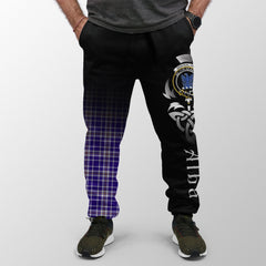 Clan Ochterlony Tartan Crest Jogger Sweatpants  Alba Celtic Style FW68 Clan Ochterlony/ Ochterlonie Tartan Today   