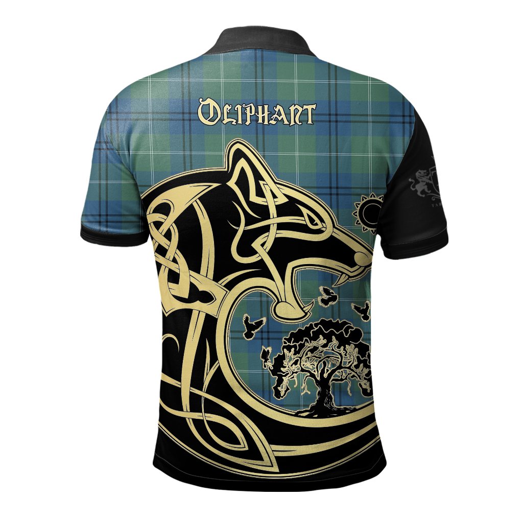 Clan Oliphant Ancient Tartan Polo Shirt Viking Wolf CG14 Oliphant Ancient Tartan Tartan Polo   