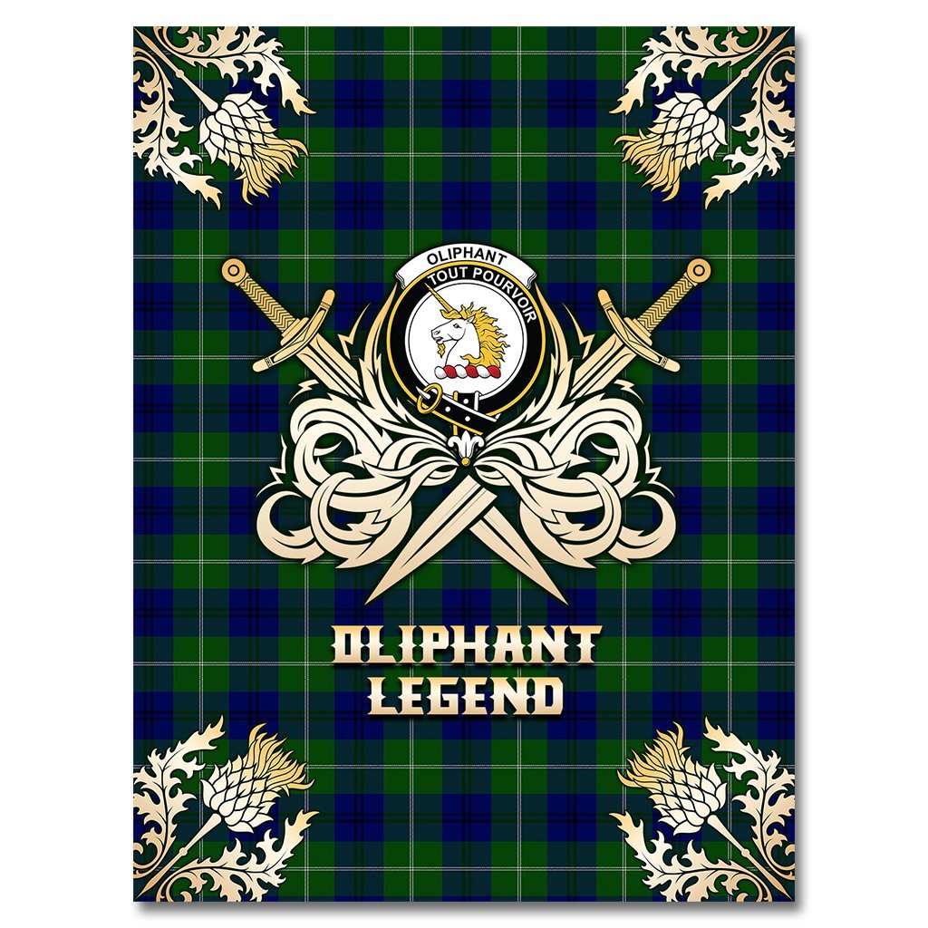 Clan Oliphant Modern Tartan Gold Courage Symbol Blanket MT27 Clan Oliphant Tartan Today   