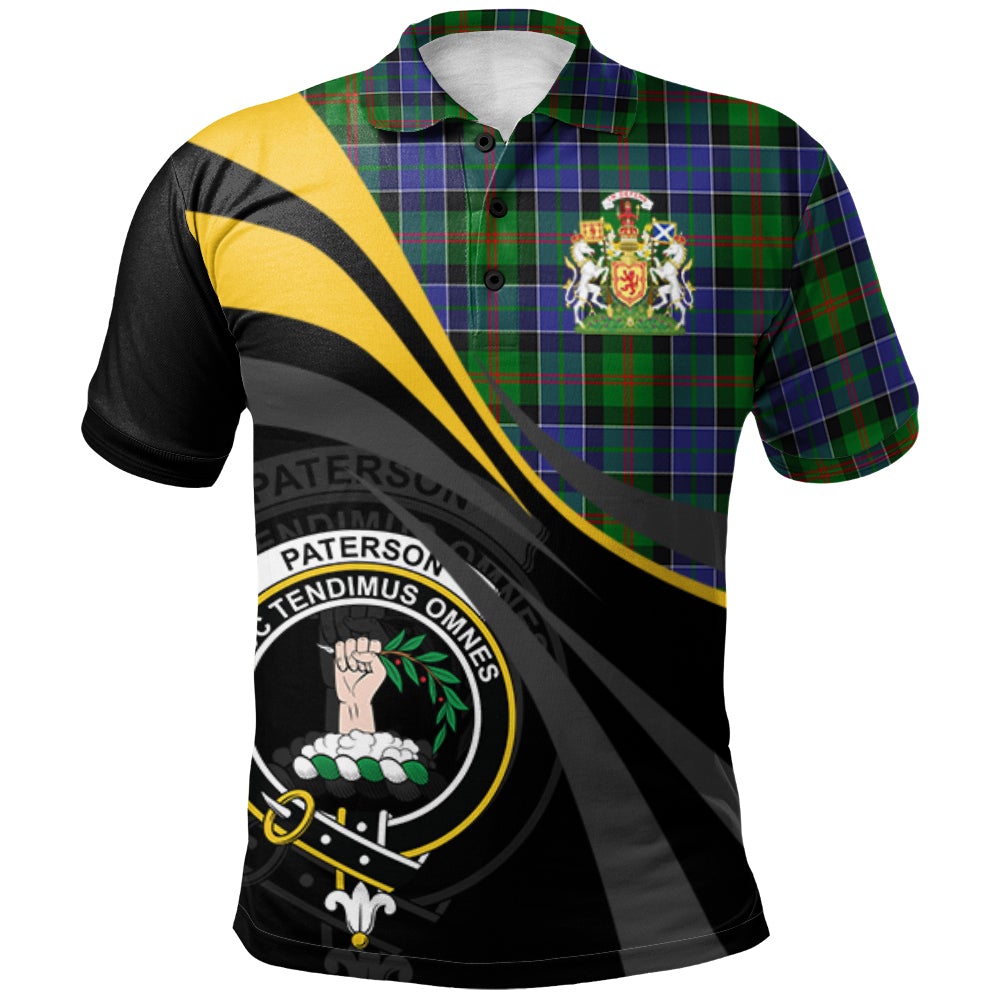 Clan Paterson Tartan Polo Shirt - Royal Coat Of Arms Style HK24 Paterson Tartan Tartan Polo   