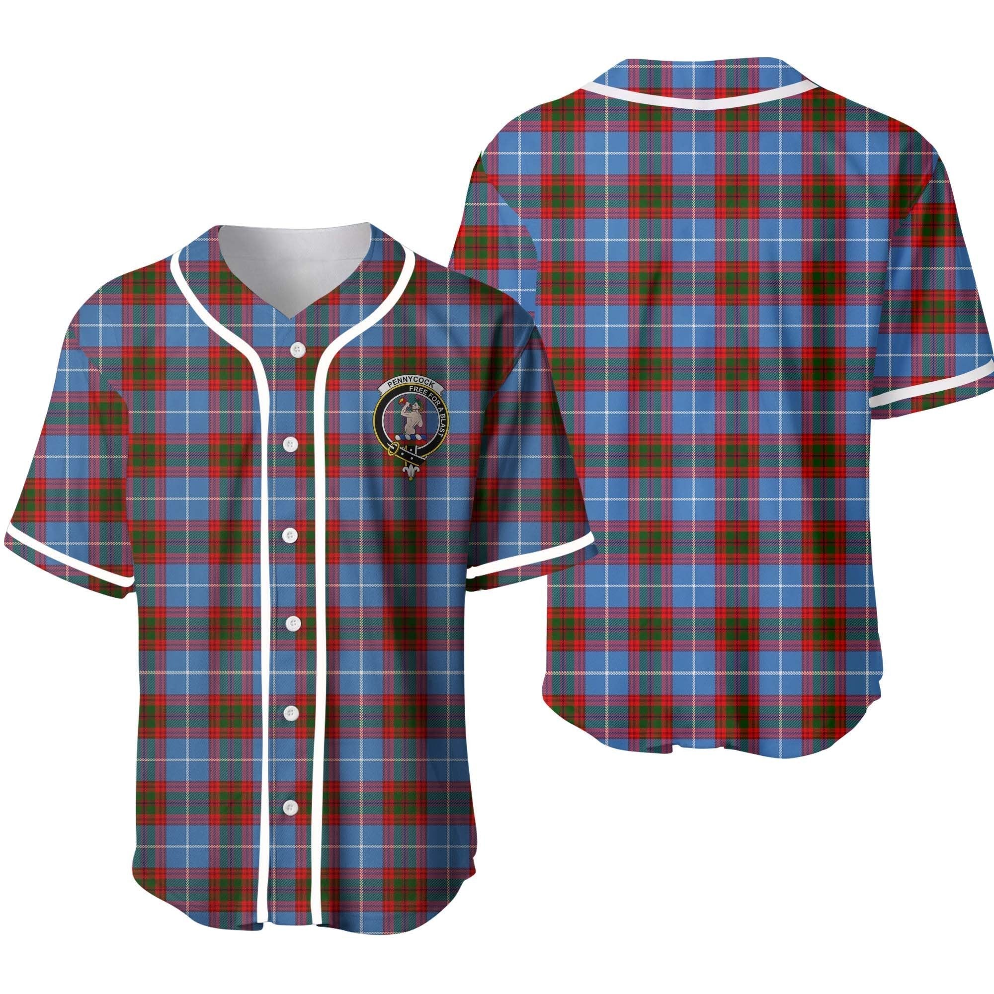 Clan Pennycook Tartan Unisex Baseball Jersey PX58QY37 Clan Pennycook Tartan Today   