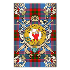 Clan Pennycook Tartan Crest Black Garden Flag  - Gold Thistle  DA45 Clan Pennycook Tartan Today   