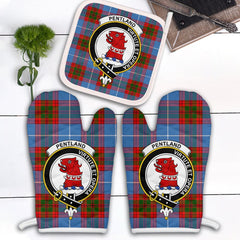 Clan Pentland Tartan Crest Oven Mitt And Pot Holder (2 Oven Mitts + 1 Pot Holder) IF87 Clan Pentland Tartan Today   