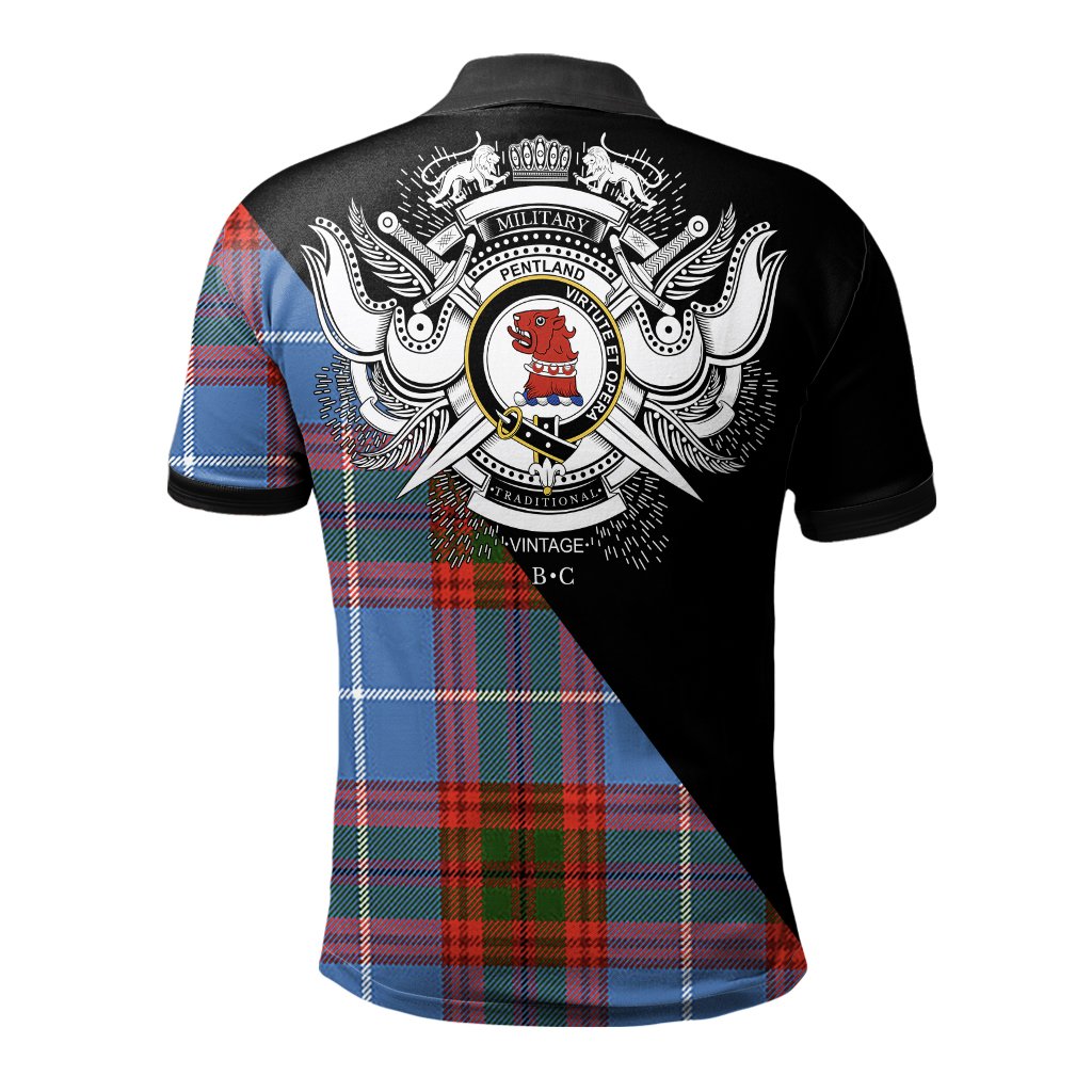 Clan Pentland Clan - Military Polo Shirt EN33 Pentland Tartan Tartan Polo   