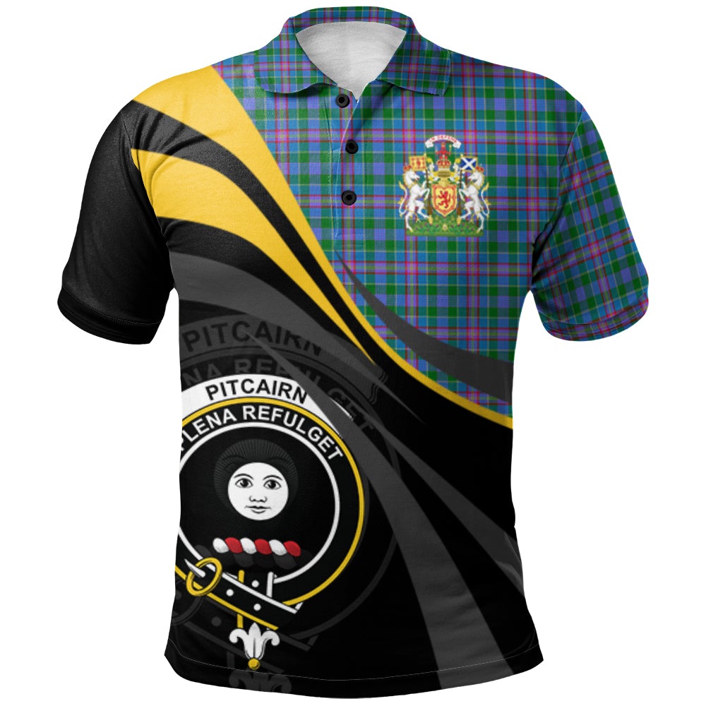 Clan Pitcairn Hunting Tartan Polo Shirt - Royal Coat Of Arms Style VB63 Pitcairn Hunting Tartan Tartan Polo   