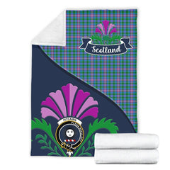 Clan Pitcairn Tartan Crest Premium Blanket Thistle Style ZW39 Clan Pitcairn Tartan Today   