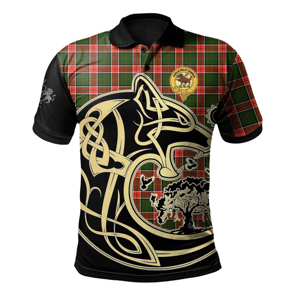 Clan Pollock Modern Tartan Polo Shirt Viking Wolf LA93 Pollock Modern Tartan Tartan Polo   