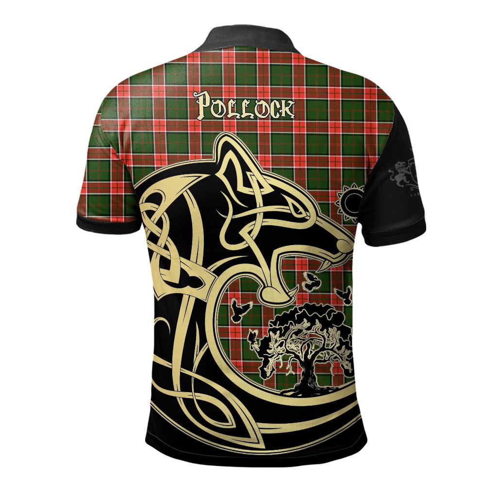 Clan Pollock Modern Tartan Polo Shirt Viking Wolf LA93 Pollock Modern Tartan Tartan Polo   