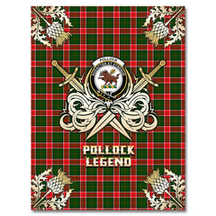 Clan Pollock Modern Tartan Gold Courage Symbol Blanket QI82 Clan Pollock Tartan Today   