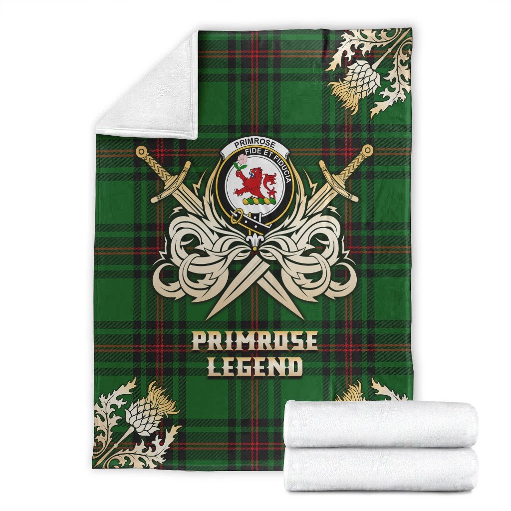 Clan Primrose Tartan Gold Courage Symbol Blanket GO81 Clan Primrose Tartan Today   