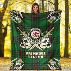 Clan Primrose Tartan Gold Courage Symbol Blanket GO81 Clan Primrose Tartan Today   