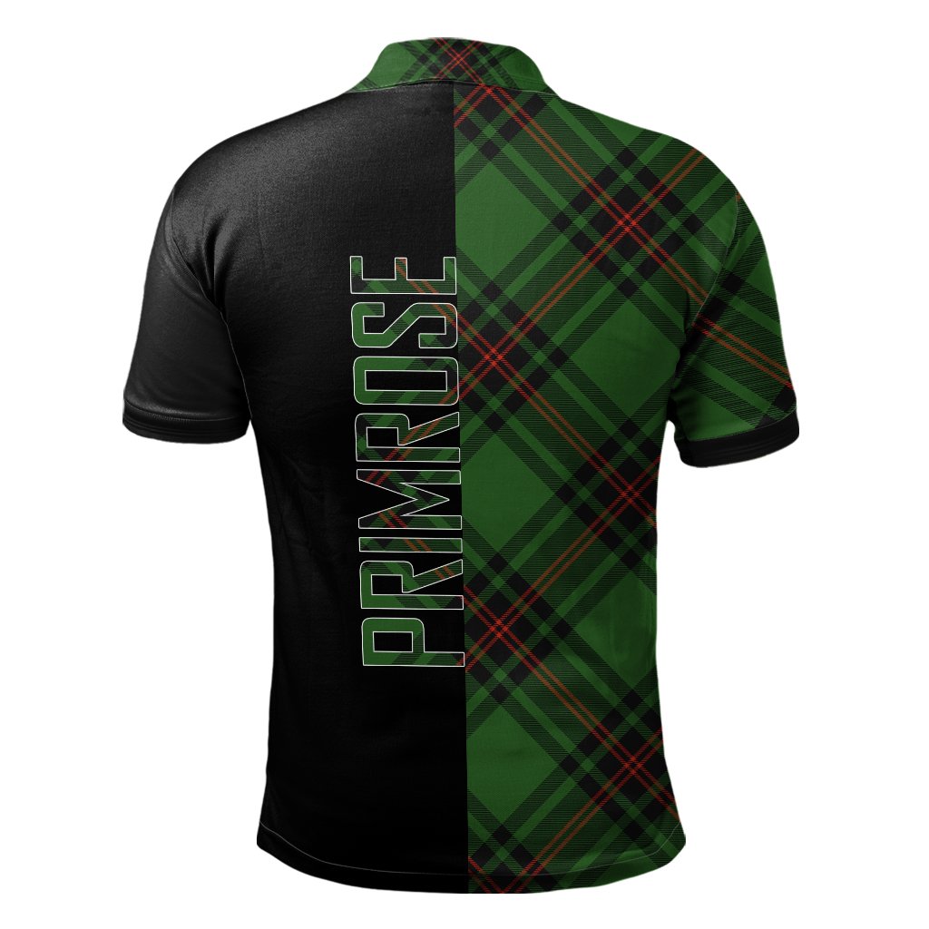 Clan Primrose Tartan Polo Shirt Half of Me - Cross Style CM44 Primrose Tartan Tartan Polo   