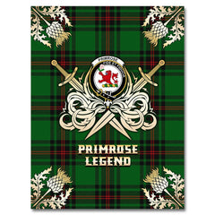 Clan Primrose Tartan Gold Courage Symbol Blanket GO81 Clan Primrose Tartan Today   