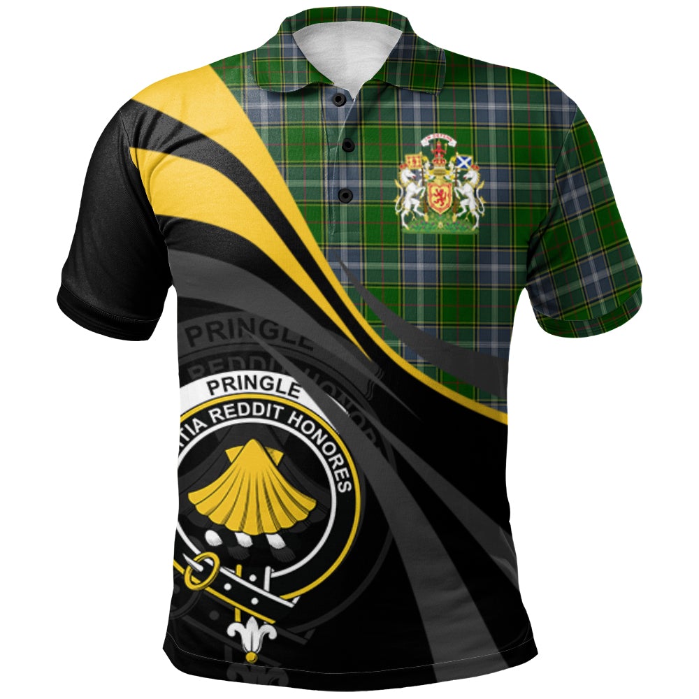 Clan Pringle Tartan Polo Shirt - Royal Coat Of Arms Style MQ28 Pringle Tartan Tartan Polo   