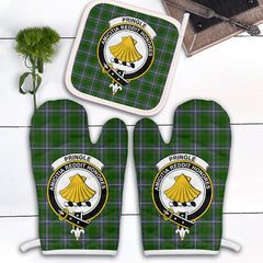 Clan Pringle Tartan Crest Oven Mitt And Pot Holder (2 Oven Mitts + 1 Pot Holder) DR98 Clan Pringle Tartan Today   