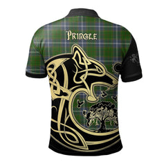 Clan Pringle Tartan Polo Shirt Viking Wolf LM17 Pringle Tartan Tartan Polo   