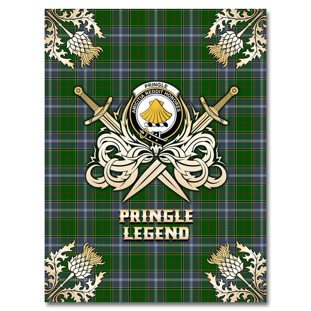 Clan Pringle Tartan Gold Courage Symbol Blanket FT13 Clan Pringle Tartan Today   