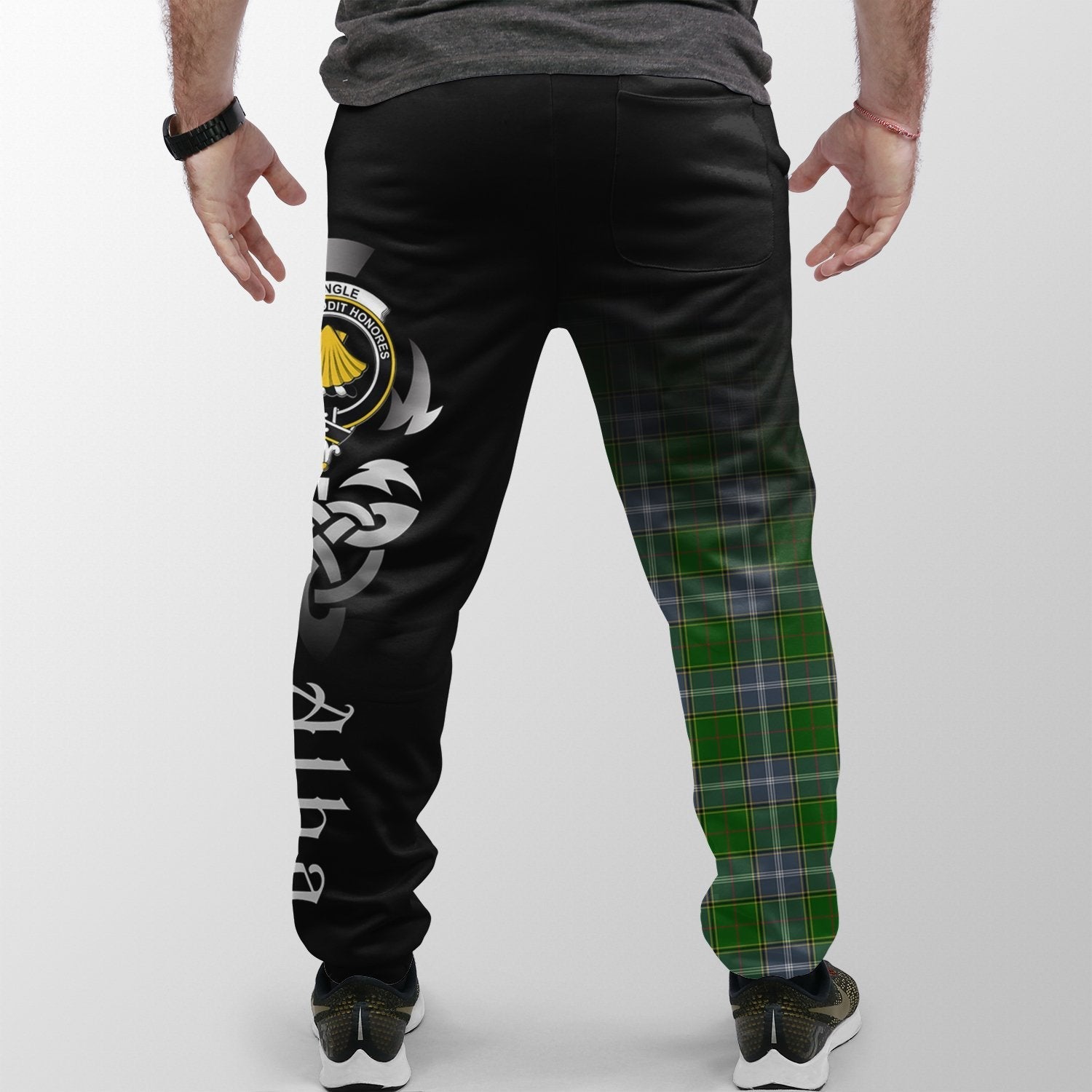 Clan Pringle Tartan Crest Jogger Sweatpants  Alba Celtic Style QG89 Clan Pringle Tartan Today   