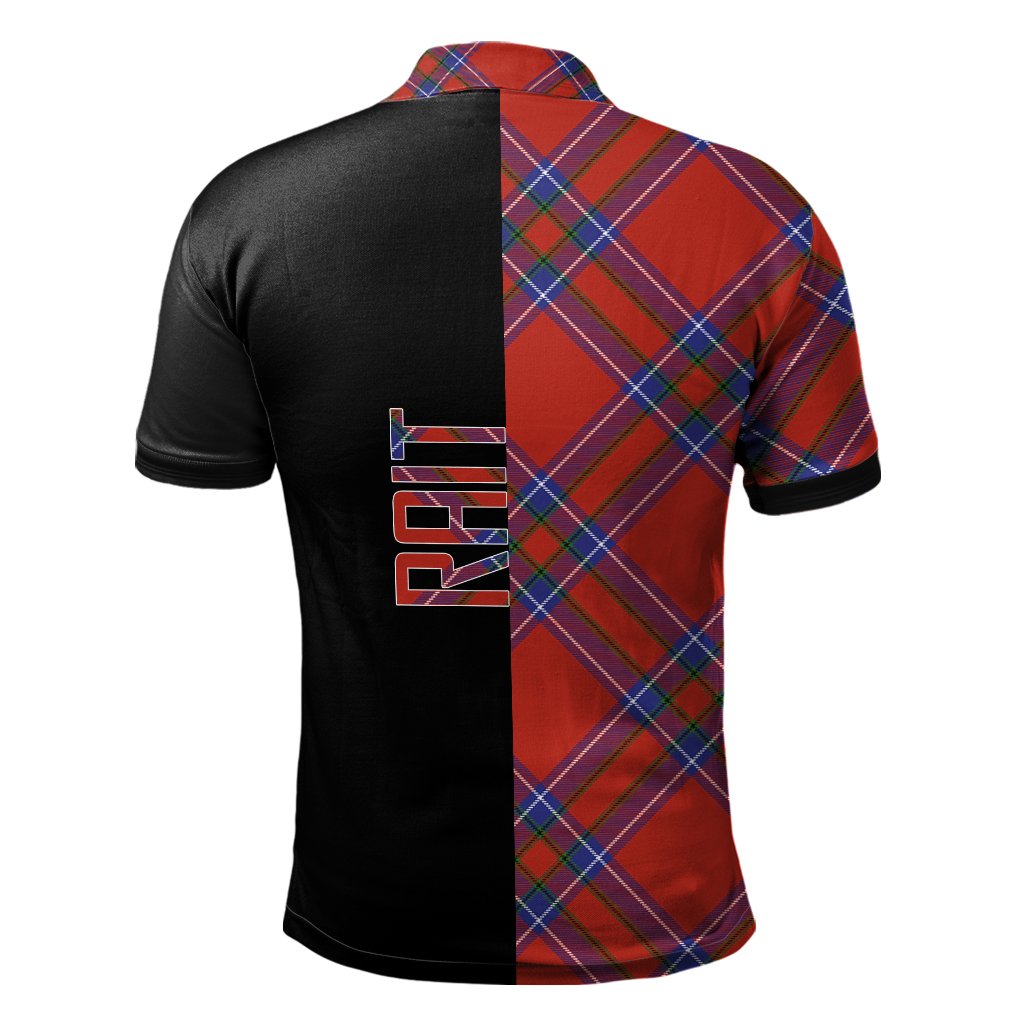 Clan Rait Tartan Polo Shirt Half of Me - Cross Style ET90 Rait Tartan Tartan Polo   