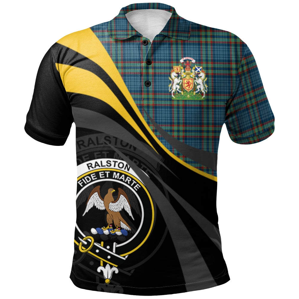 Clan Ralston Tartan Polo Shirt - Royal Coat Of Arms Style NW19 Ralston Tartan Tartan Polo   