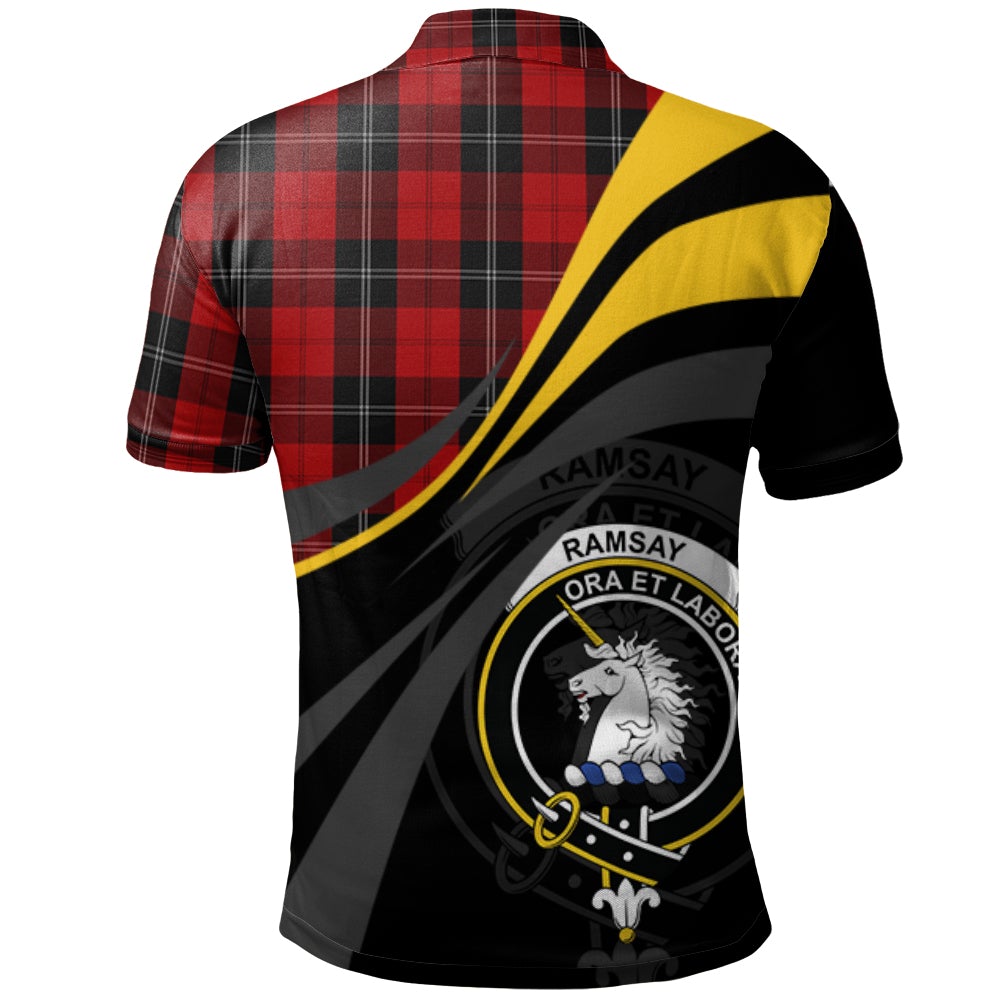 Clan Ramsay Tartan Polo Shirt - Royal Coat Of Arms Style SH25 Ramsay Tartan Tartan Polo   